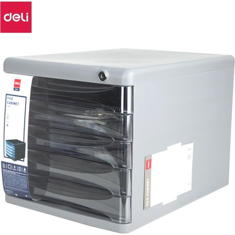 DELI modulo 5 cajones PP con llave negro