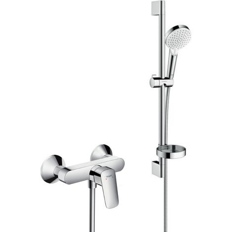 Hansgrohe Logis Pack Einhebelmischer + Crometta Vario Brausegarnitur mit Seifenschale (71600000-Crometta2)