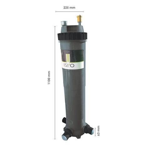 ISI'O -F iltre récupérateur des eaux de lavage du Filtre à Sable
+ cartouche filtrante ISI'O
3 raccords 2" + purge automatique + sortie égout (1/3)