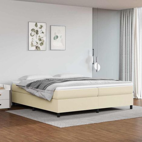 vidaXL Estructura de cama con somier cuero sintético crema 200x200 cm (1/5)