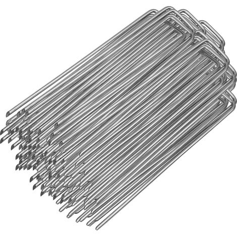 Lot de 250 Piquets De Sol Galvanisés 150x25mm Pour Film De Paillage Toile Et Clôture Jardin (1/5)