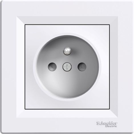 Enchufe blanco Asfora con obturadores, terminales de tornillo, 16A 250V EPH2800221