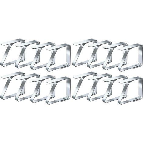 Pinces à nappe 8 pièces, acier inoxydable, clips antiglisse pour tables de 1 à 3 cm (lot de 2). (1/5)