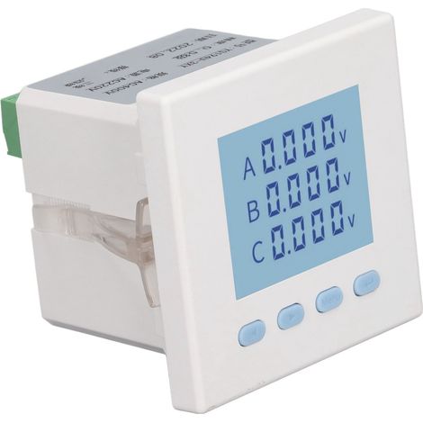 Voltmètre triphasé, affichage numérique LCD, plage de tension AC400V, entrée AC220V