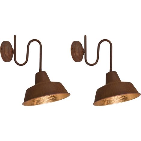 QAZQA Appliques Factory - Industriale - Acciaio - Ruggine - Tondo Max. 2 x Watt