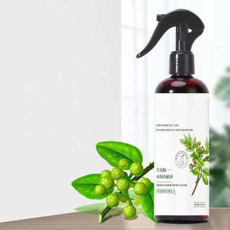 Milbenbekämpfungsmittel mit grüner Pfeffermischung, umweltfreundlicher Kunststoff-Sprühbehälter zur Milbenbekämpfung für Bett, Sofa und Zuhause, 300 ml (1/5)
