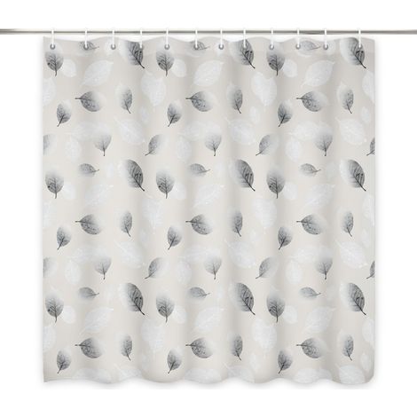 Rideau douche PEVA feuillage 80x180 cm imperméable anneaux (1/5)
