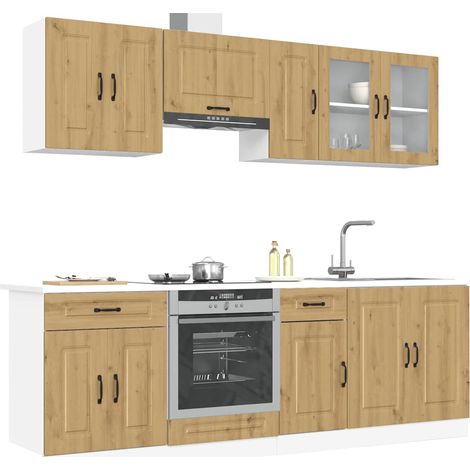 Mueble de cocina Kalmar 8 piezas artesanal roble (1/5)