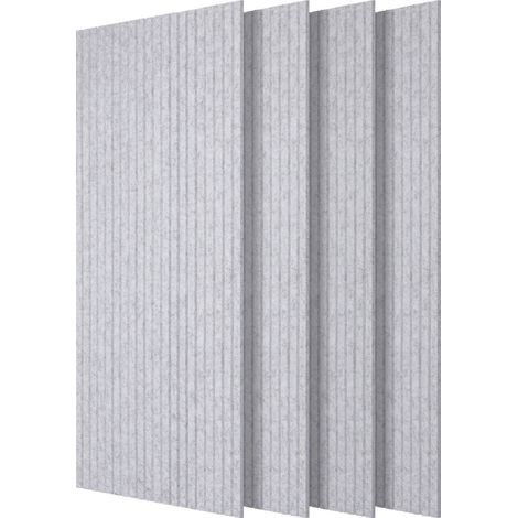 TolleTour 4 unidades Panel acústico de pared 120 x 60 x 0.9 cm con ranuras verticales, gris, autoadhesivo (1/5)
