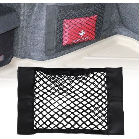 Lot de 2 sacs de rangement intérieurs en filet pour coffre de voiture, avec poche de maintien pour siège arrière (1/5)