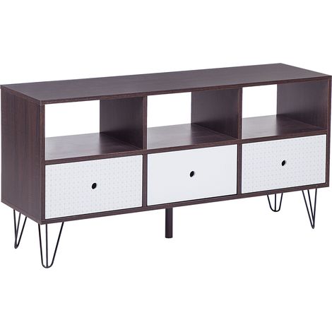 Mobile TV in colore legno scuro/bianco Foston