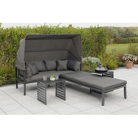 Argos Insel1 Bank m Dach 1 Bank2 Tische Alu/Textil