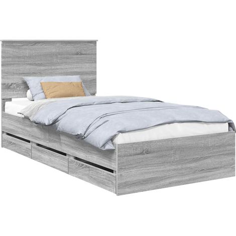Maison Exclusive - Bettrahmen Graues Sonoma 100 x 200 cm Ingenieu