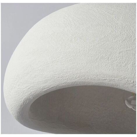 QORVA-Lustre à abat-jour en pierre simulée de style japonais Wabi-sabi de 30 cm Lampes à suspension en résine à lumière naturelle Éclairage suspendu à vis E27 Éclairage de plafond à fil suspendu régl