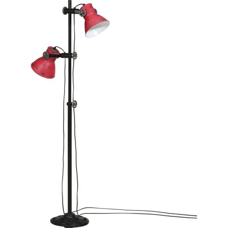Lampadaire 25 W rouge délavé 25x25x90/160 cm E27 (1/5)