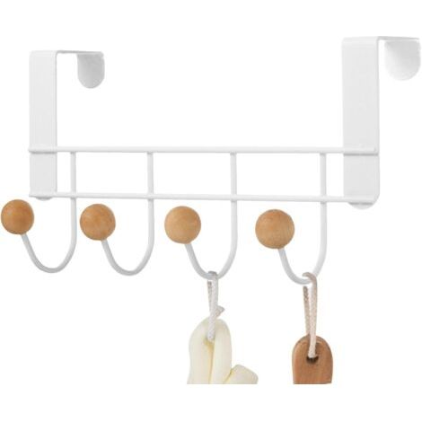 Patère De Porte À Suspendre 4 Crochets, Porte Manteau Pour Porte Sans Percage, Suspension Porte Manteau, Porte-serviettes Organisateur De Salle De Bain (1/5)