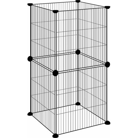 vidaXL Gabbia per Animali Domestici 8 Pannelli Nero 35x35 cm (1/5)