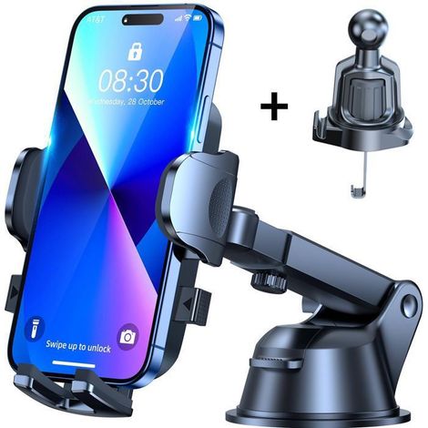 Support Téléphone Voiture 360° Grille d'Aération et Pare-Brise (1/5)