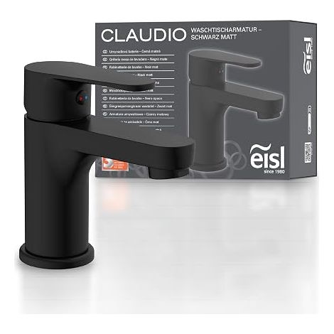 EISL CLAUDIO NI075CALCRBL Robinet de salle de bain noir - Robinet de lavabo de salle de bain avec valve pop-up - Noir (1/5)