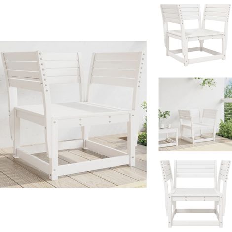 Chaise de jardin blanc bois massif de pin - Chaises De Jardin - Mobilier De Jardin - Chaises Extérieures - Canapé De Jardin - Design À Lattes (1/5)