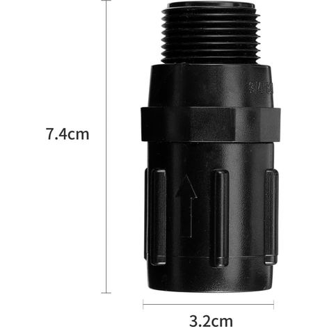 Régulateur de Pression Facile à Installer 45 Psi 3/4 Pouce en Plastique Noir pour Système D'irrigation Goutte à Goutte pour Jardin (1/5)