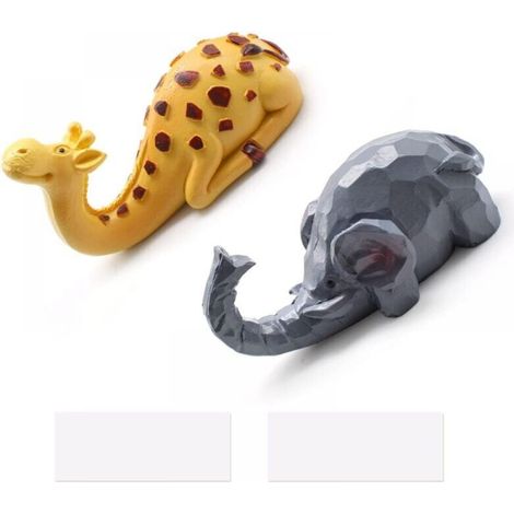 (2 pcs) Cartoon Animal Pattern Adhesive Hooks, Children's Hooks with Cartoon Patterns, Cute Animal Hooks, Suitable for Living Room, Kitchen and Bathroom (1/5)