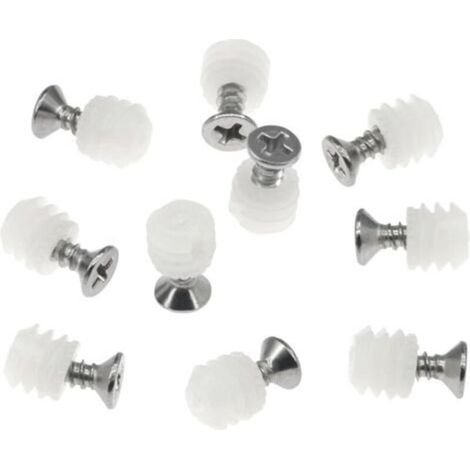 Lot de 100 Chevilles en Plastique avec Vis, Chevilles D'extension de Charnière