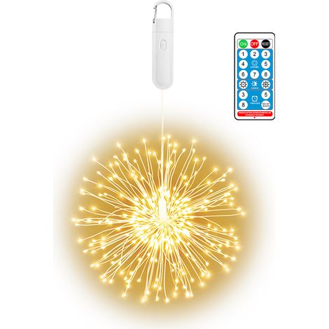 Guirlande lumineuse LED avec télécommande, 8 modes, 10 niveaux de luminosité, étanche, pour décorations de Noël, tentes de jardin, porches (1/5)