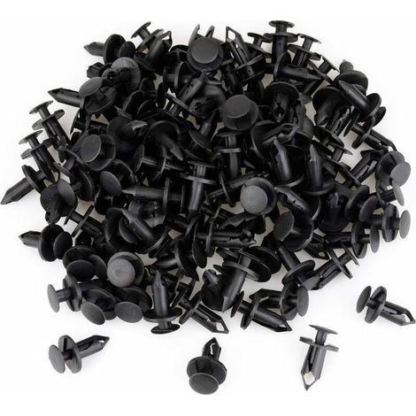 120 pieces of plastic fastening rivets for cars, black, for fenders, 8 mm hole, pressure rivets (1/5)