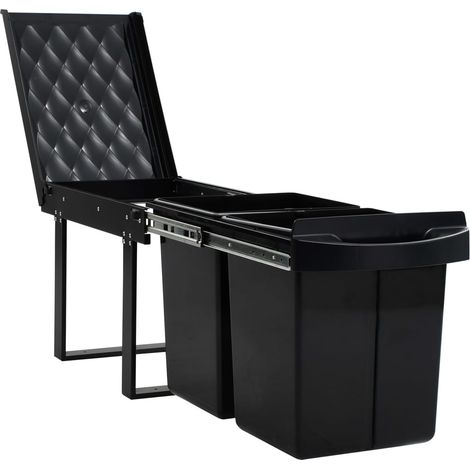 Papelera de cocina extraíble con cierre suave 48 litros negro 020006061 (1/5)