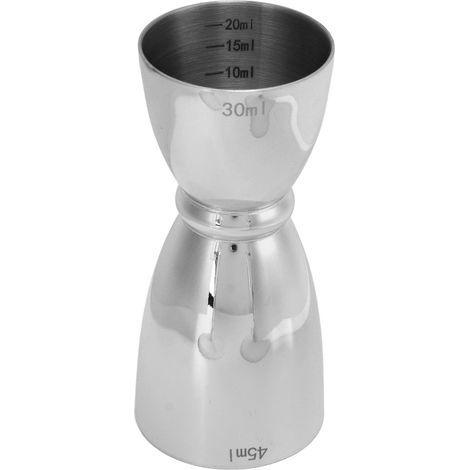 Doseur double durable en acier inoxydable poli pour un versement rapide et un mélange précis, design ergonomique, compatible lave-vaisselle.-AquaForge (1/5)