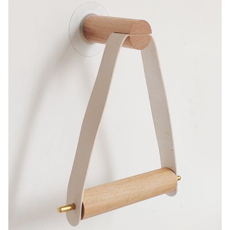 Nordic Porte-Rouleau Vintage en Bois Mural,Support Derouleur Porte Papier Toilette pour Salle de Bains WC Deco (1/5)