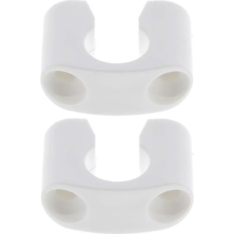 2x Lacet espagnolette collier en U en plastique blanc entraxe 15mm Volet Battant Fenêtre Butée Maintien (1/3)