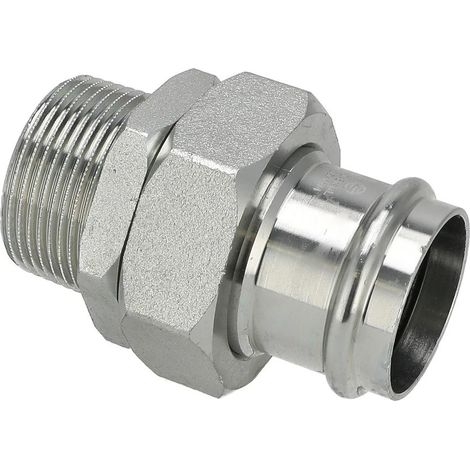 Raccord à sertir en acier C 35 mm x 1 1/4’’F/FM contour V étanchement plat
