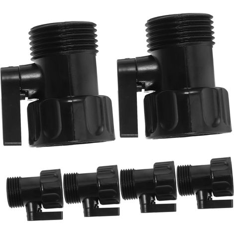 CSPARKV - 6 válvulas de cierre para manguera de jardín de 3/4", accesorios de control de flujo de agua, conectores de manguera de jardín, acoplamiento práctico, color negro (1/5)