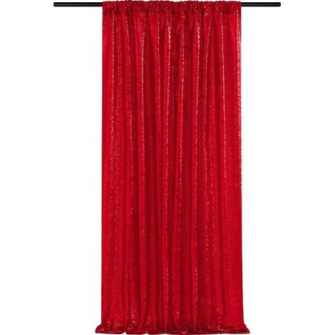 Toile de fond, Tissu en maille à sequins, Design sans couture, Rouge, 60cmx2400cm-b (1/2)