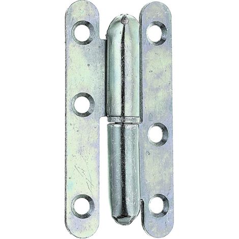 Paumelle universelle type Paris 80 x 40 mm – Acier galvanisé bleu – Utilisable à gauche ou à droite – Marque