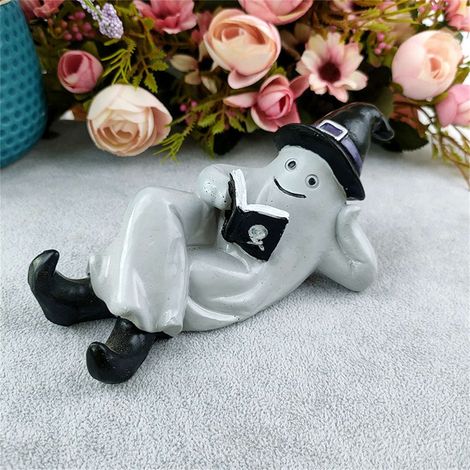 Ornement Fantôme Lecture - Décoration Halloween Intérieure - Pour Maison Bureau Fête - Lot de 1
