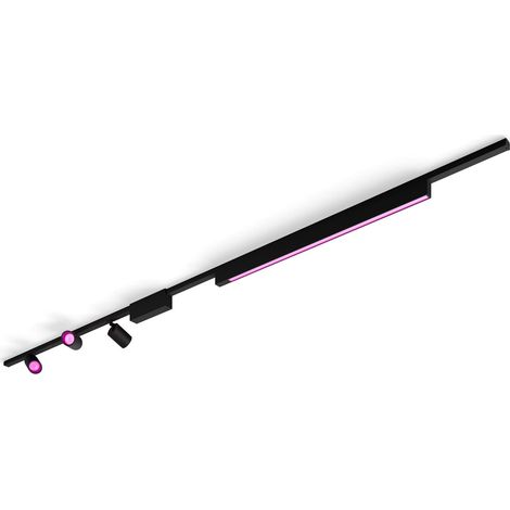 Plafonnier Perifo 3 Spots + Tube, Noir (1/5)