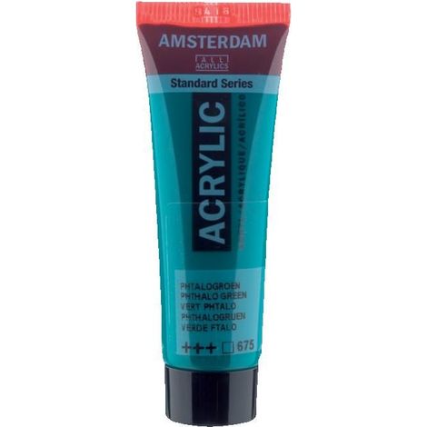 Peinture acrylique - Amsterdam - Acrilico Standard - 20 Ml - Vert Ftalo - Haute résistance à la lumière (1/2)