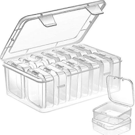 Transparente Aufbewahrungsbox mit Deckel, kleine leere Aufbewahrungsbox, Mini-Sortierbox aus durchsichtigem Kunststoff für Büro und Zuhause (1/5)