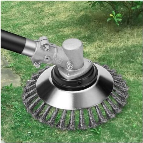 Pair Brosse à Désherber Ronde pour Débroussailleuse, 6'' Tête Brosse Désherbage pour Outils de Pelouse Jardin Agriculture, 150 x 25,4mm Brosse Rotative avec Roue en Fil d'acier Massif (6 Pouce) (1/5)