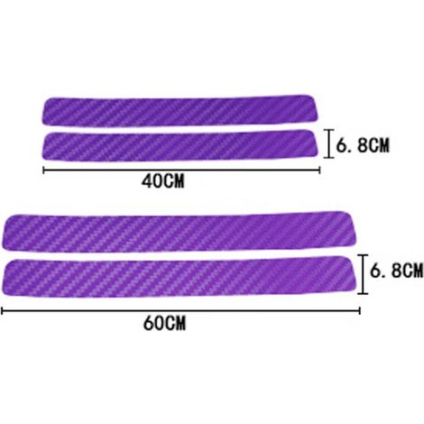 (4 pièces,violet sans logo) Pour Suzuki Grand Vitara Swift Sport : 4 seuils de porte en fibre de carbone 3D imperméables et résistants à l'usure Autocollants de protection (1/3)