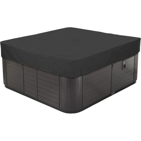 Housse spa extérieur noire 231x231x30cm - HAWUJ - Tissu Oxford 210D, imperméable anti-poussière (1/4)