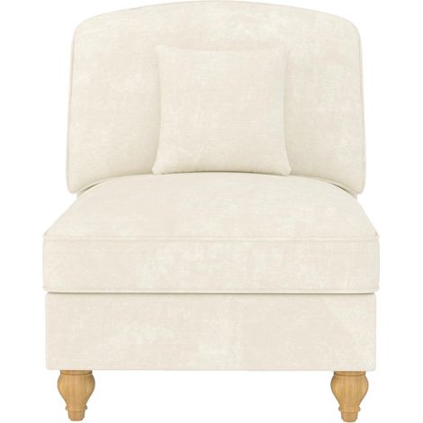 Canapé Windsor sans accoudoirs, en tissu chenille, avec 1 coussin - blanc, un meuble de haute qualité (1/5)