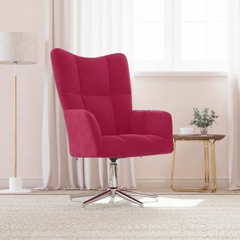 vidaXL Chaise de relaxation Rouge bordeaux Velours (1/5)