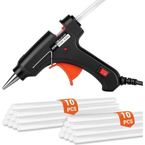 Pistolet à Colle Chaude, 20W Mini Pistolet a Colle avec 20pcs Bâtons de Colle 7mm, Convient pour Artisanat, Bricolage, DIY, Réparation, Décorations de Noël (1/5)