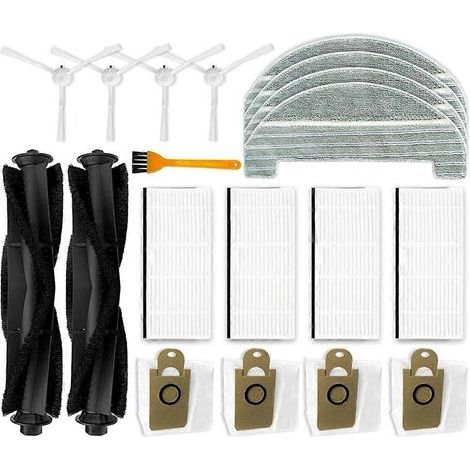Pièces de rechange pour aspirateur robot Ultenic T10 : brosse principale, filtre HEPA, lingette de nettoyage et sacs à poussière