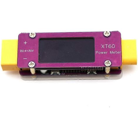 XT60 Wattmeter 4-30V 64A DC Bidirektional, Strom- und Spannungsprüfer für Modellflugzeug- und RC-Autobatterien (1/5)
