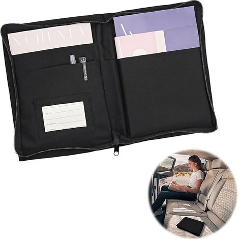 Automotive Document Organizer Portable Document Organizer avec les fentes de carte et la licence de conducteur compartiment Gants Boîte de rangement Pocket Car Accessory (1/3)